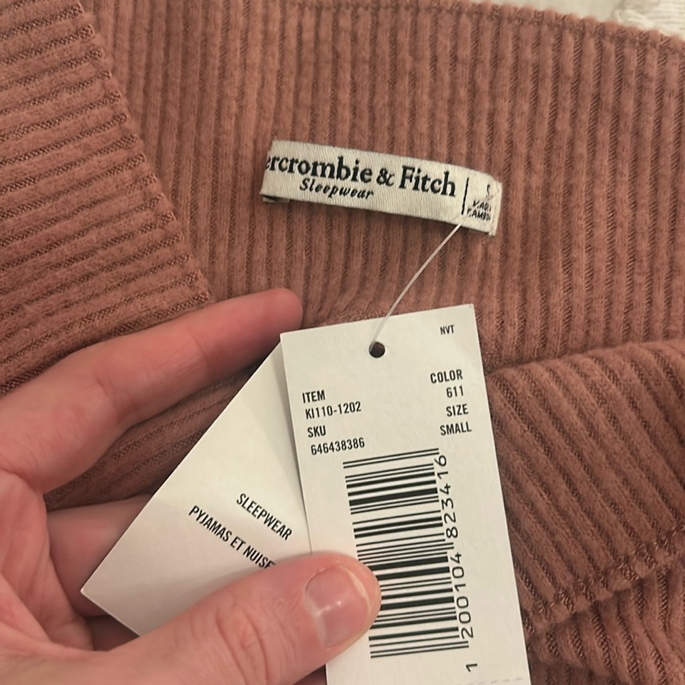 NWT cozy Abercrombie sleepwear leggings mauve pink size small